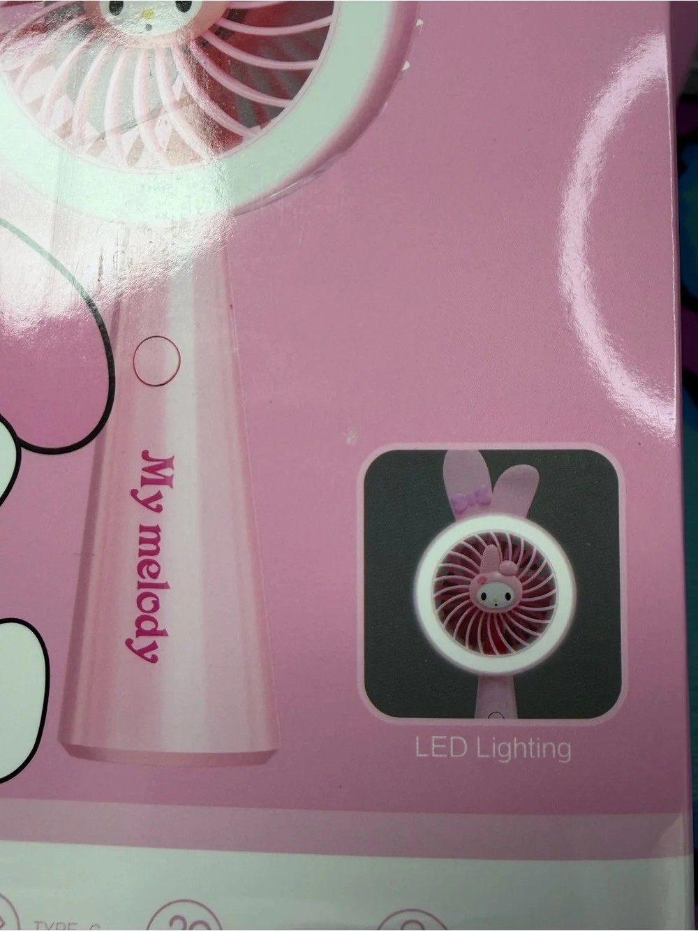 MY MELODY! Pink Mini Handheld Fan WITH LED LIGHTS for Kids Strong Little Fan!!
